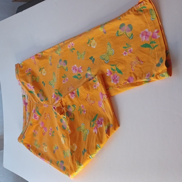 Pappagallo tangerine orange petite with butterflies and flowers side zipper - Picture 2 of 10